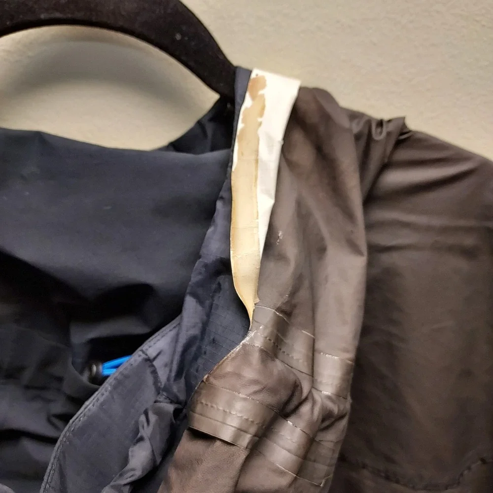 The North Face Gore-Tex Rain Jacket Mens XL Black Blue Hooded Waterproof Shell